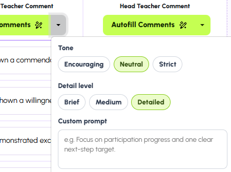 AI-generated personalized feedback for a student