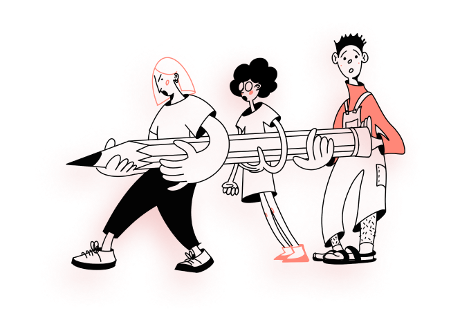 Teachers carrying a giant pencil — Gradde takes the weight of grading off your shoulders